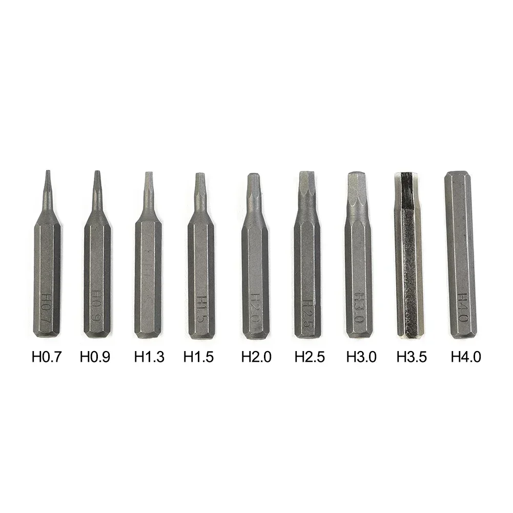 1Pc 4*28mm Hex Screwdriver Bits H0.7 H0.9 H1.5 H2 H3 H4 4mm Hex Shank Steel For Electric Screwdriver Parts Precision Repair Tool