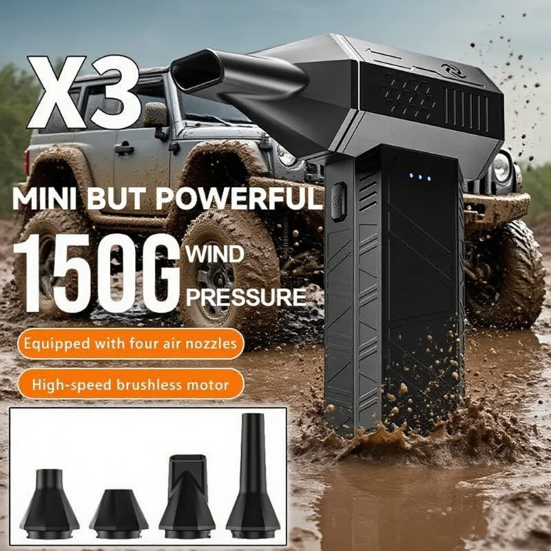 

Мини-турбоструйный вентилятор, электрическая воздушная тряпка с 3 регулируемыми шестернями, 200000 об/мин, скорость ветра, 52 м/с, воздуходувка, инструменты для чистки автомобильного компьютера