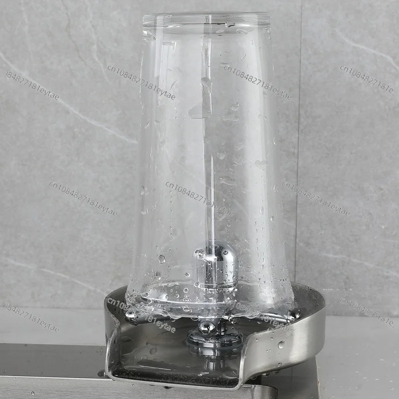 360° Rotating Brass Stainless Steel Automatic Cup Washer High Pressure Spray Head for Bar Sink