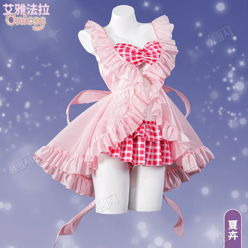 

Arknights Eyjafjalla Cosplay Costume Summer Flower Cute Swimsuit Coral Coast Outfit Party Onicos