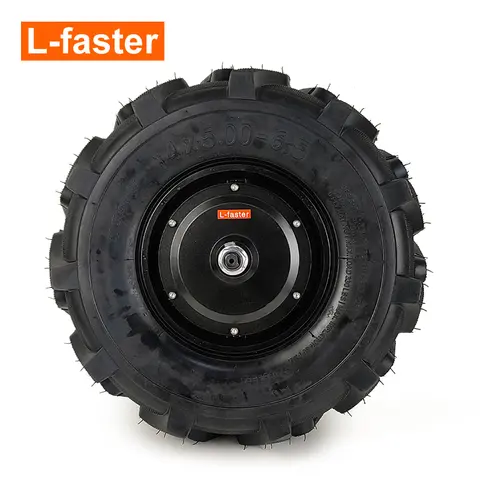 L-Faster 500W Brushless Hub Motor Wheel 14 Inch Agriculture Tire Black for Electric Wheelbarrow Hand Cart