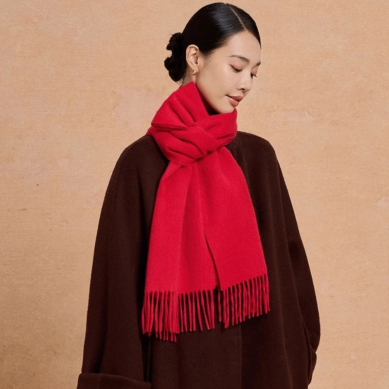 Wensli Christmas Gift Set Wool Scarf and Gloves Combo Red Premium Gift Box