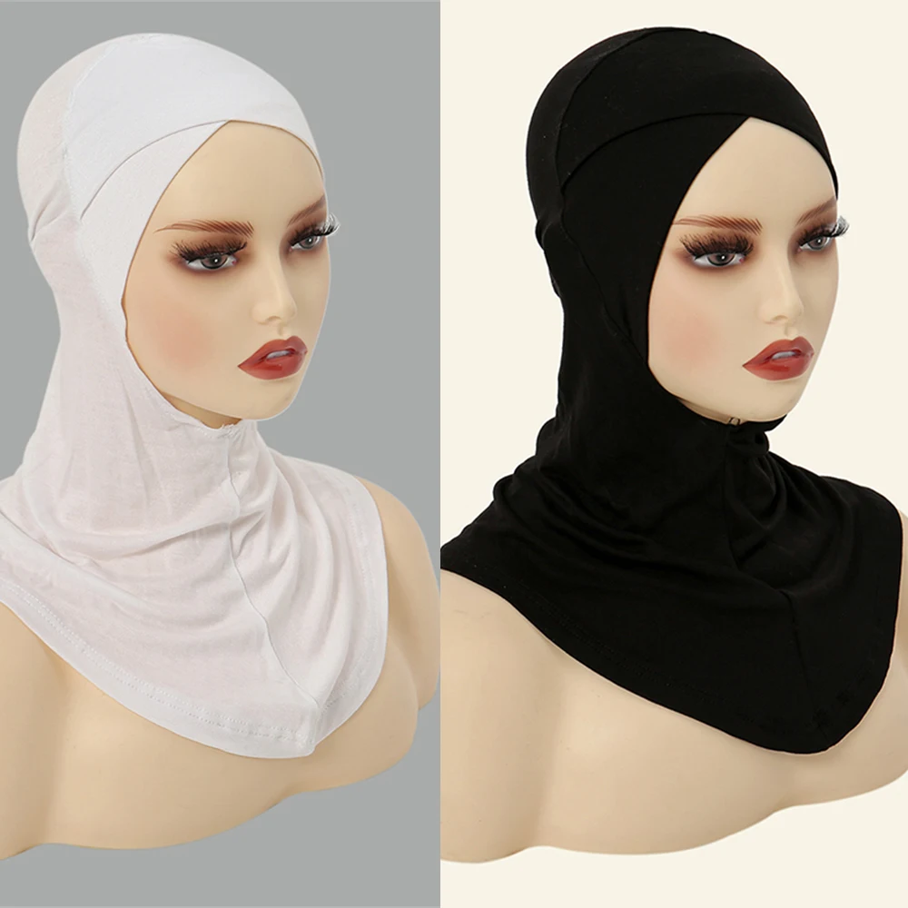 Turban à Couverture Complète pour Femme Musulmane, Hijab Islamique, Sous-écharpe, Bonnet, Couleur Unie, 2024