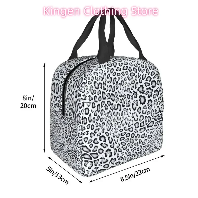 Leopard Cheetah Skin Thermal Insulated Lunch Bag Women Camouflage Resuable Lunch Tote for School Storage Food Box