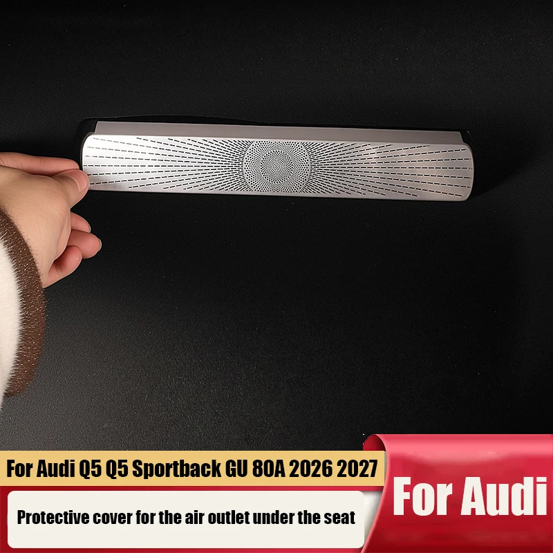 Image of Für Audi Q5 Q5 Sportback GU 2025 2026 2027 Edelstahlmaterial für die Schutzabdeckung des hinteren Sitzluftauslasses