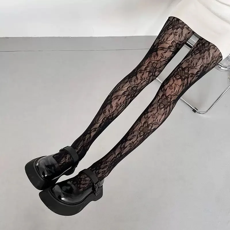 Sommerliche Mädchen-Strumpfhose im Geometrie-Retro-Stil mit Sonnenblumen-Motiv, Cosplay-Anime-Kawaii-Strumpfhose, Niedliche Damen-Strumpfhose im Japanischen JK-Stil mit Blumenstickerei
