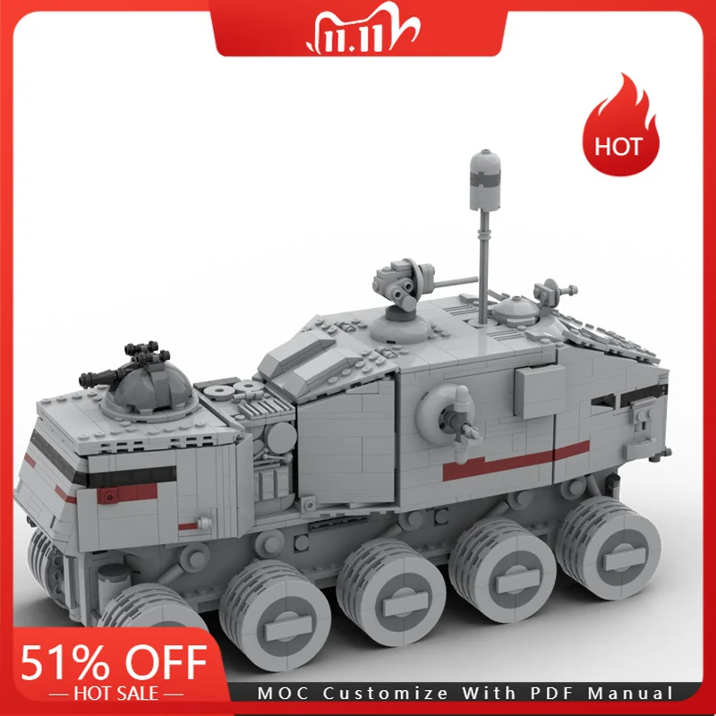 

1408 PCS MOC Star Battle Cool Turbo Tank Model Building Blocks Brick Creative Assembly Educational Toys Birthday Christmas Gifts