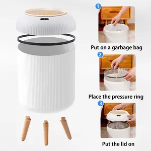 Automatic Trash Can with Lid, Small Plastic Smart Trash Can, Motion Sensor Trash Can for Bedroom, Bathroom, Kitchen, Office 10 best sales garbage bin kitchen - №3