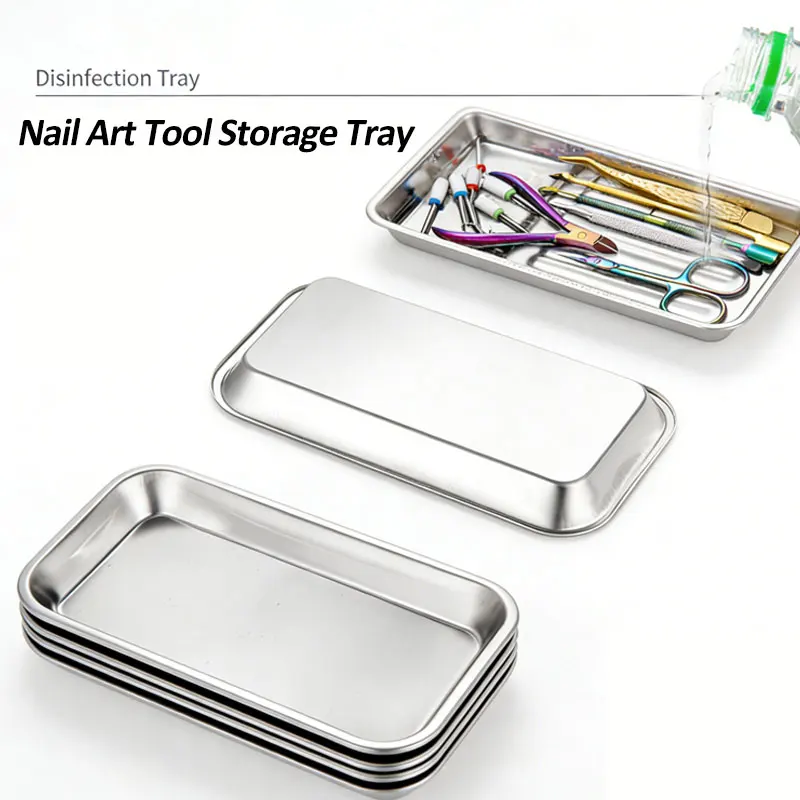 

Стерилизованный лоток для татуировок из нержавеющей стали, лоток для хранения косметических инструментов для дизайна ногтей, пинцет, медицинский стоматологический хирургический лоток, аксессуары для татуировок