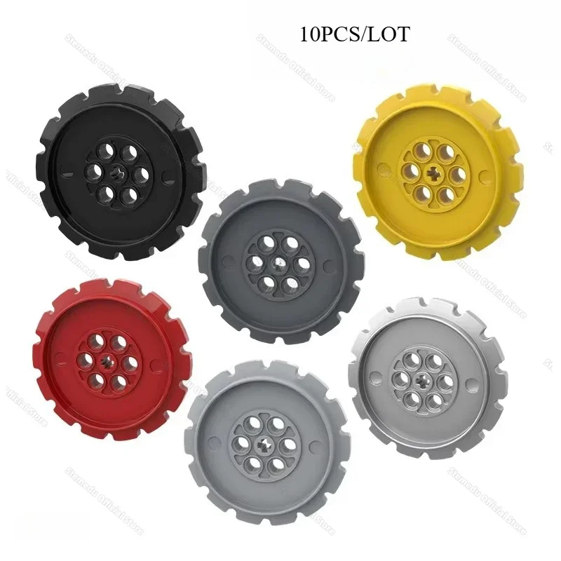 10pcs High-Tech Tread Sprocket Wheel Large Diameter 7 Holes MOC Building Block Bricks 42529 Parts DIY Assembles Educational Toys