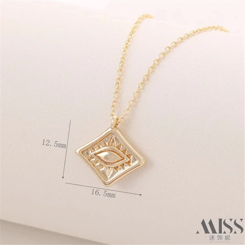 

14K Gold Bag Color-preserving Triangle Devil's Eye Pendant DIY Handmade Bracelet Necklace Pendant Hanging Jewelry Accessories