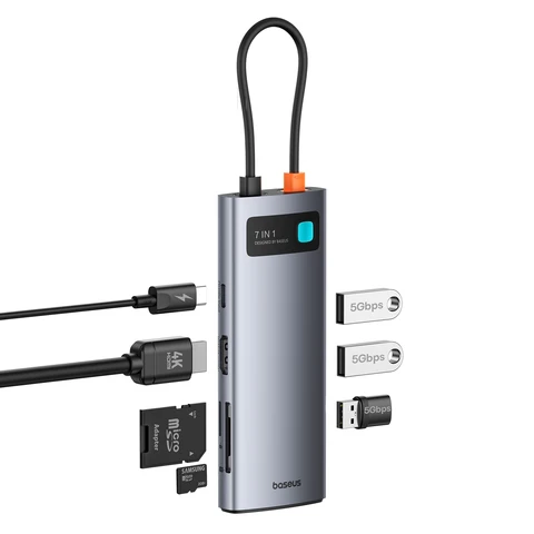 Baseus 7-in-1 Gen 2 USB C HUB 4K@60Hz HDMI 3* USB 3.0 PD 100W Type C…