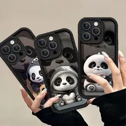 Cute Panda Silicone Phone Case For IPhone 15 16 Pro Max 16Pro 12 11 14 X XS XR 7 8 Plus 13 Mini SE 2022 Shockproof Back Cover