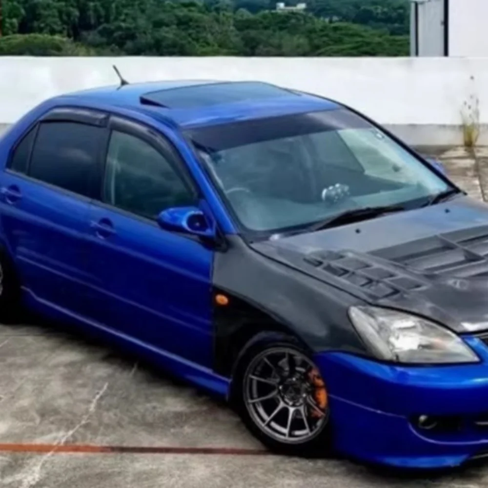 For Mitsubishi Lancer CS3 2003 2004 2005 2006 2007 Modified carbon fiber fender Flares Arch Wheel Protector Guard view 3