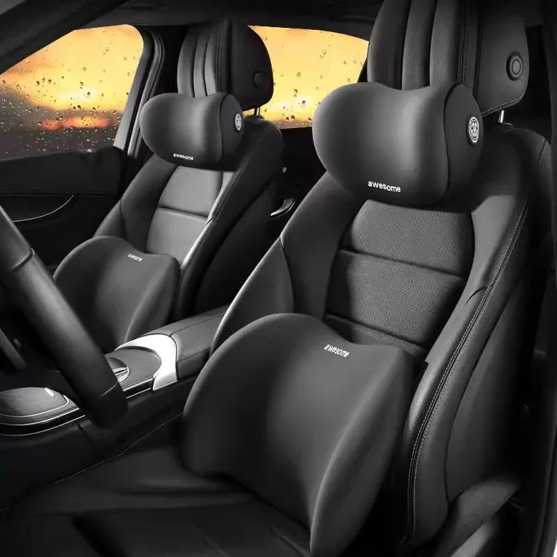 

Автомобильная подушка для шеи из пены с эффектом памяти, защитная поясничная поддержка спины, авто подголовник, подушка для снятия стресса, набор подушек для сиденья, автомобильные аксессуары