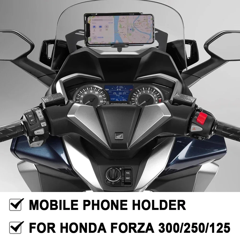 

NEW Motorcycle Front Phone Stand Holder GPS Navigaton Plate Bracket For Honda Forza 300 250 125 MF13 Forza300