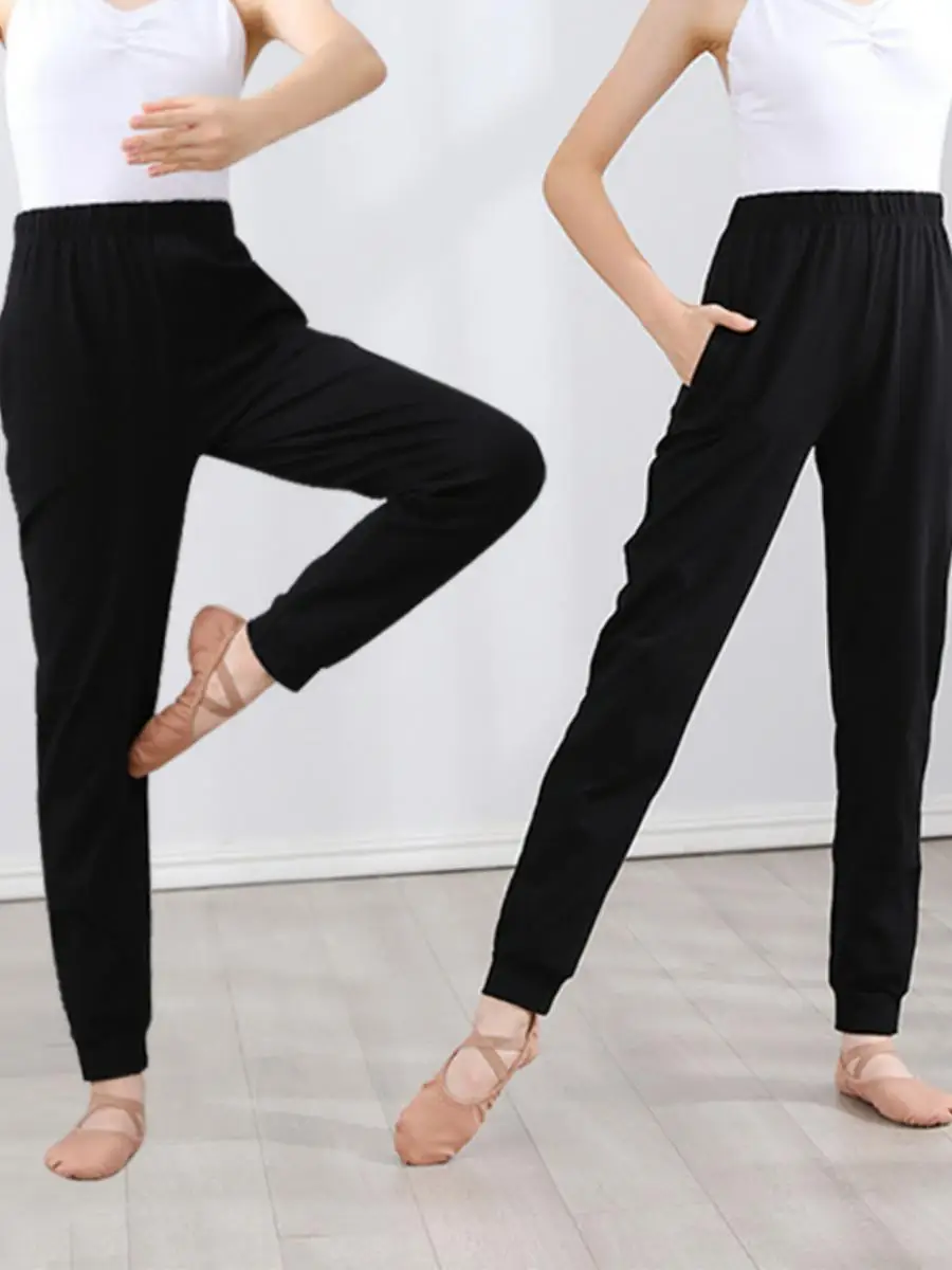 

Children's Dance Pants Long Trousers Three-Quarter Length Training Pants Flat-Cut Dancing Trousers for Spring And Autumn
