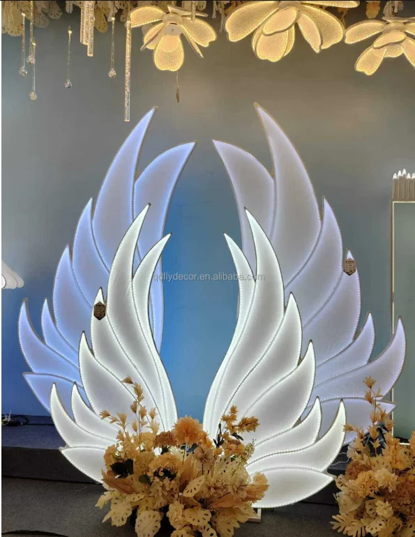 Hot Sale Wedding Party Decoration Angel Wings Glowing Wings Stage Party Decoration Background