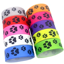 DUWES 50 metri Zampa di Cane Stampato Nastro Del Grosgrain Accessorio Hairbow Copricapi Decorazione FAI DA TE All'ingrosso OEM D1551