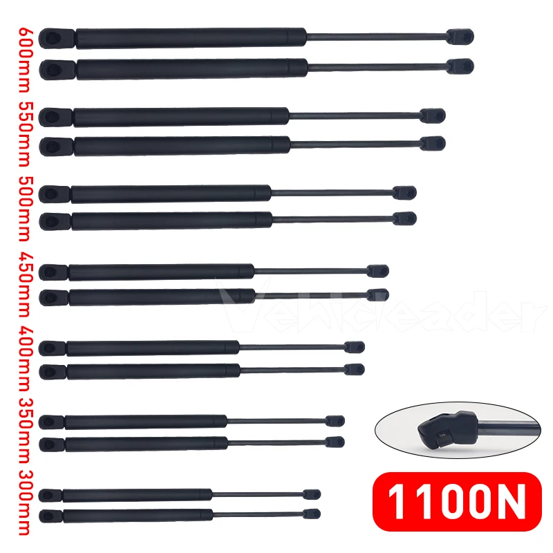 2pcs 1100N 300/350/400/450/500/550/600mm Car Gas Struts Spring Shocks Lift Supports RV Windows Storage Damper Camper Back Window