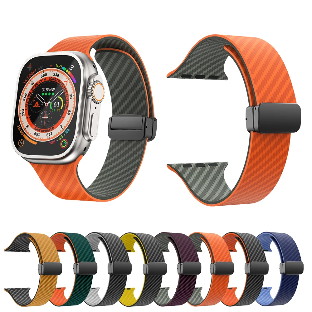 

Strap for Apple Watch Silicone Bracelet Watchband for IWatch Bands Series Ultra Ultra 2 Wavy Band Accessories Man Universal