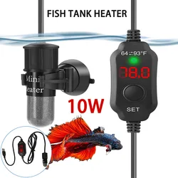 10W Mini Aquarium Heater for Small Fish Tank Constant Temperature Heater with Digital Display Adjustable 5V/2A USB heating rod