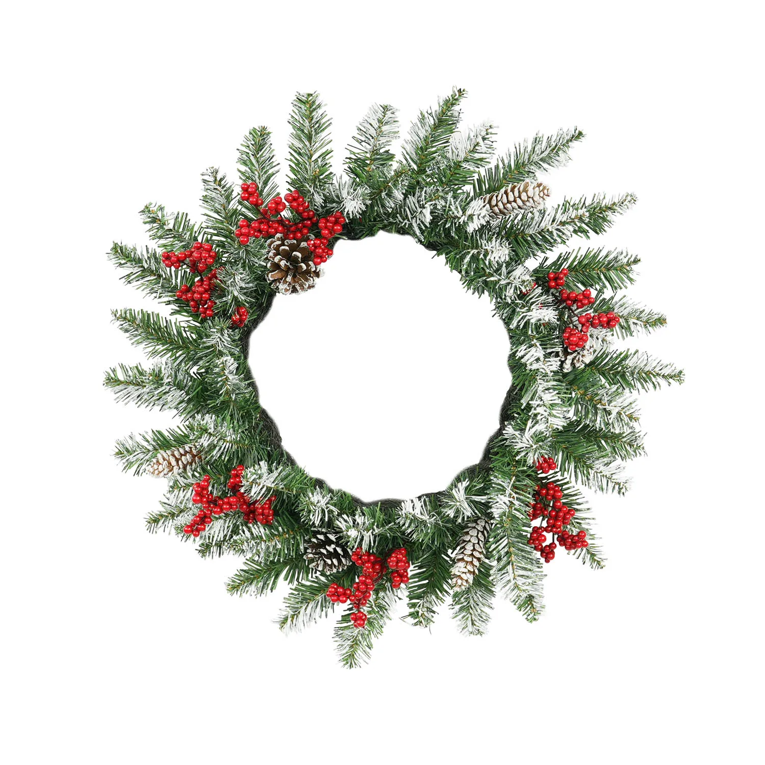 

46/56cm Christmas Wreath Green Red Decoration Artifical Leaves Navidad Party Wall Door Window Fireplace Staircase Garden Wreath