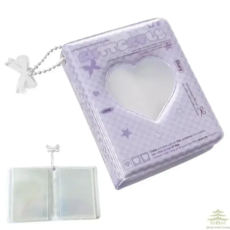 Kpop Photocard Holder Book 40 Pockets Love Heart Hollow Business Card Book Holder Water Resistant Photocard Binder For Idol