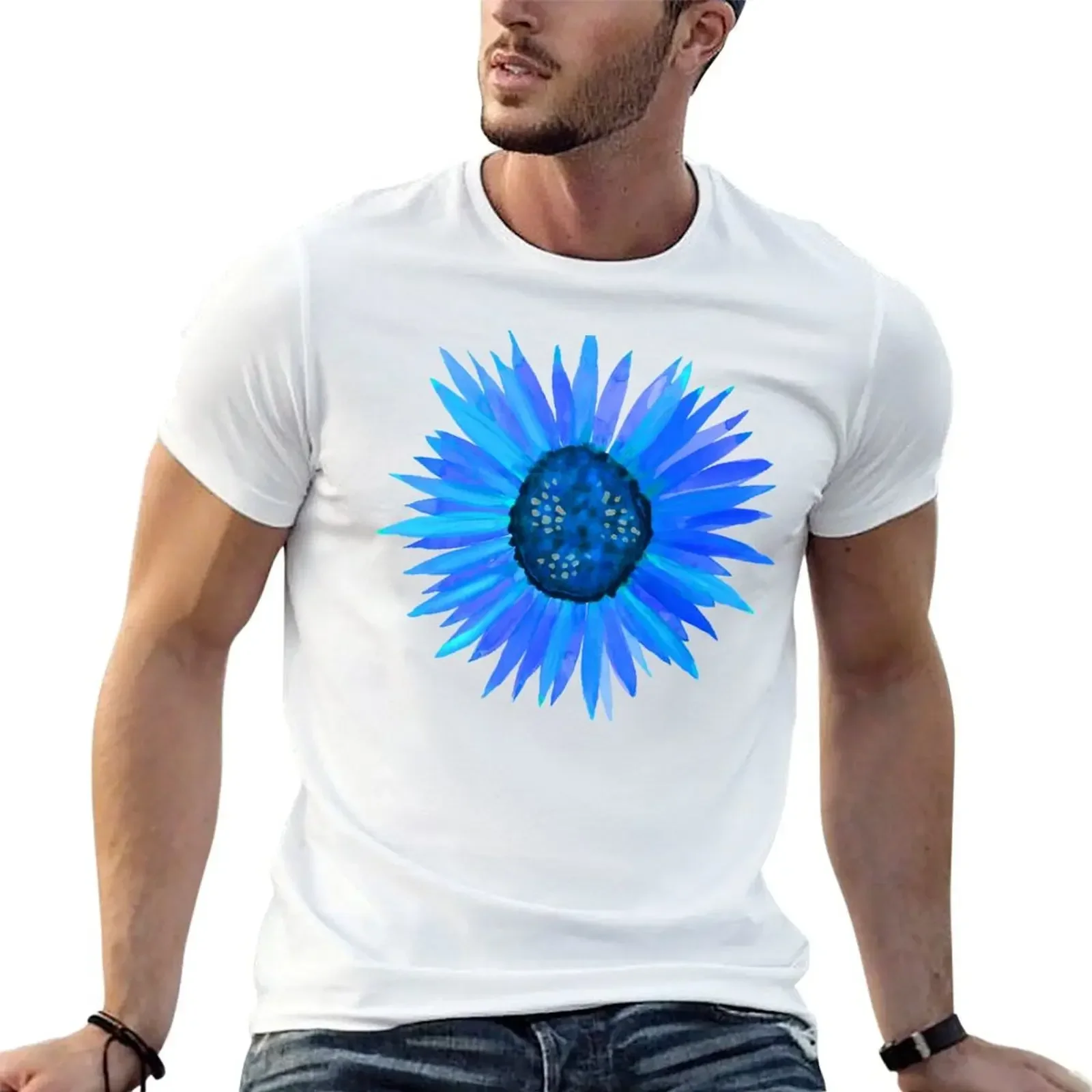 Blue Flower by Linda Sholberg T-Shirt graphics vintage clothes shirts graphic tee men