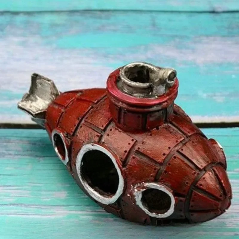 الراتنج الغواصة الحلي حوض للأسماك الديكور الأسماك الروبيان المأوى كهف المناظر الطبيعية اكسسوارات لخزان الأسماك حوض السمك #4