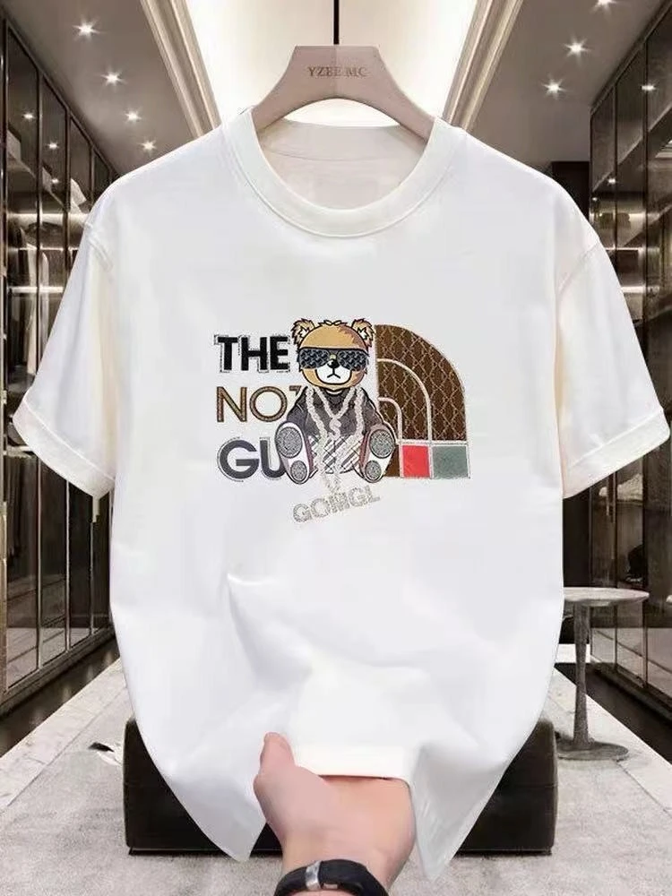 2026 High quality American men's short sleeved t-shirt men's summer new trendy printed top