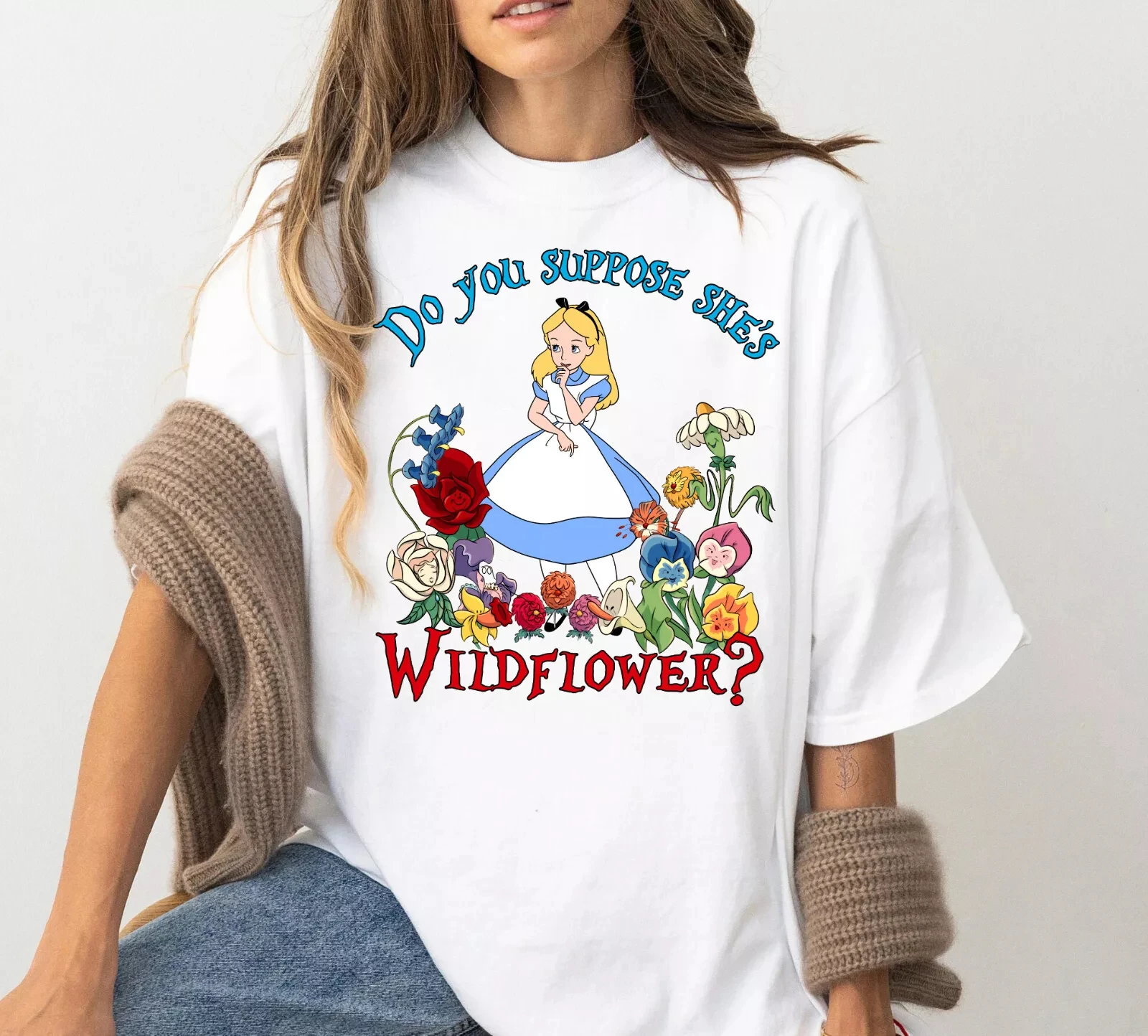 

Disney Alice in Wonderland Print T-shirt Women's Fashion Short Sleeve Boys Clothes Family Matching Outfits Kids Clothes