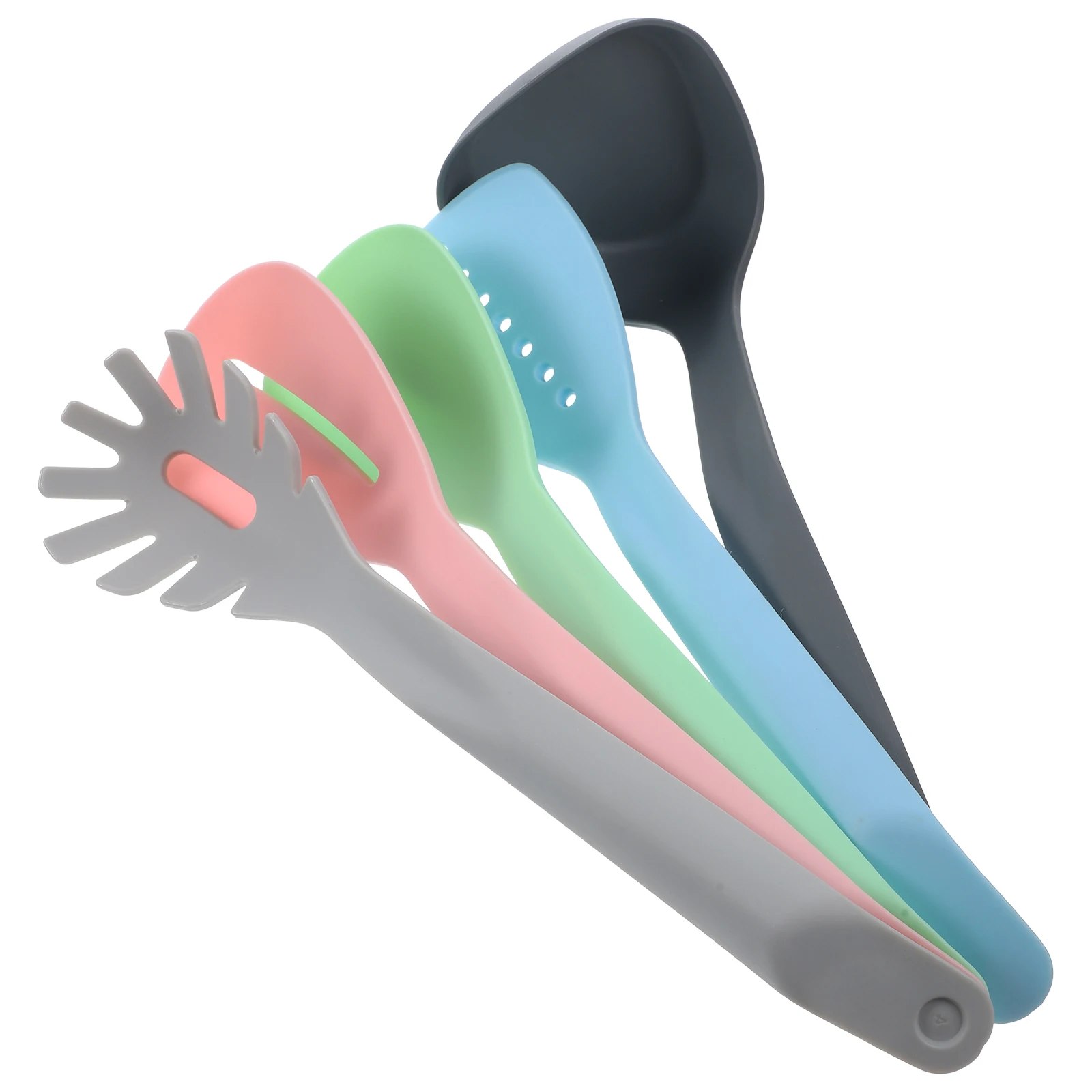 

5 Piece Colorful Nylon Kitchenware Set Foldable St Cooking Spoon Spatula Tool Slotted Wok Utensil Heat Insulation