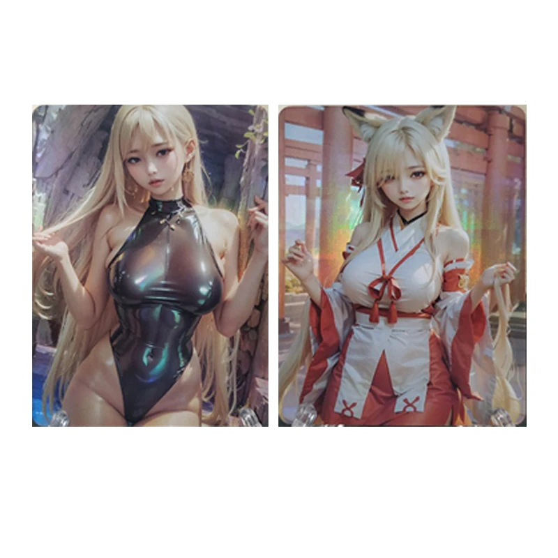 Bella carta di bellezza 9 pz/set Ahri lampeggiante UV Laser Flash costume da bagno tentazione ragazzo Anime carta da collezione regali di festa