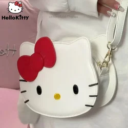 Sanrio Hello Kitty Girl Heart 3D Cartoon Crossbody torba damska PU skórzana torba z wisiorkiem wysokiej wartości estetycznej torebki