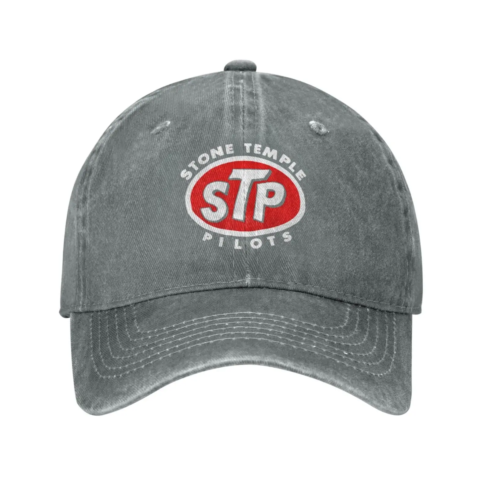 Stone Music Temple Pilots Logo Hat Cap Distressed Denim Vintage Washed Trucker Hat Women Men Adjustable Classic Cap