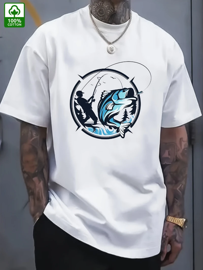 tendencia-de-verao-dos-homens-puro-algodao-camiseta-pesca-casual-frente-high-end-luxo-e-para-homens-e-mulheres-topo-y2k-2025-verao-venda-quente