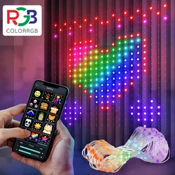 Smart Curtain Lights, 9.8 X 9.8Ft LED Curtain Lights, 400LEDs RGB Color Changing APP Programmable DIY Music-Sync String Lights F