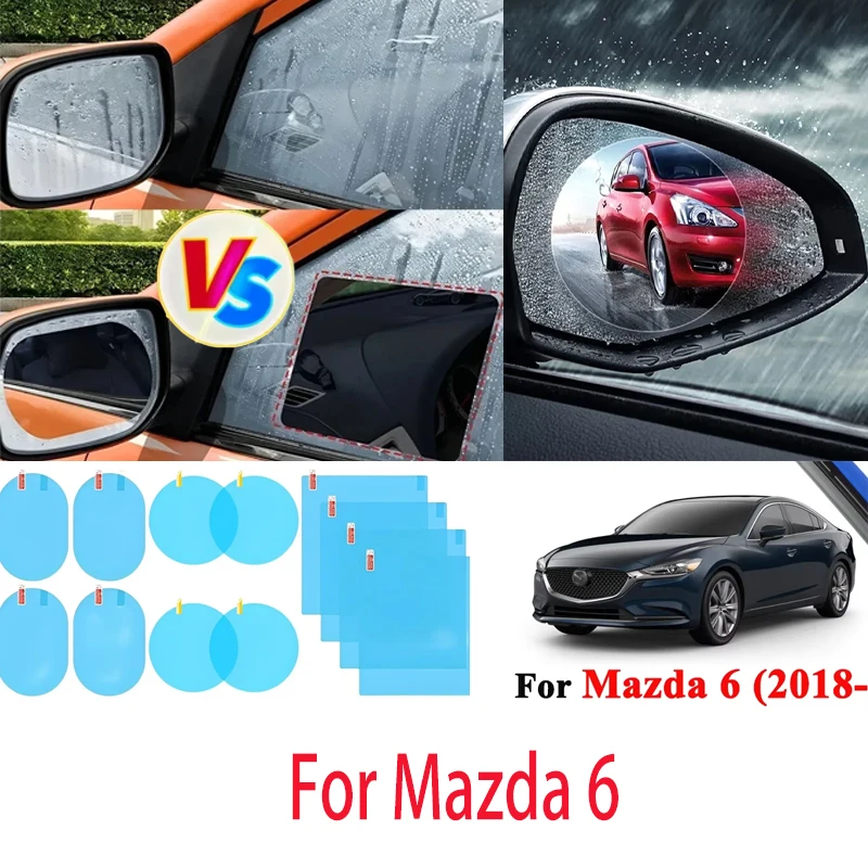 

Для Mazda 6, зеркало заднего вида для автомобиля и мотоцикла, водонепроницаемая, противотуманная, размораживающая, прозрачное окно, водонепроницаемая пленка