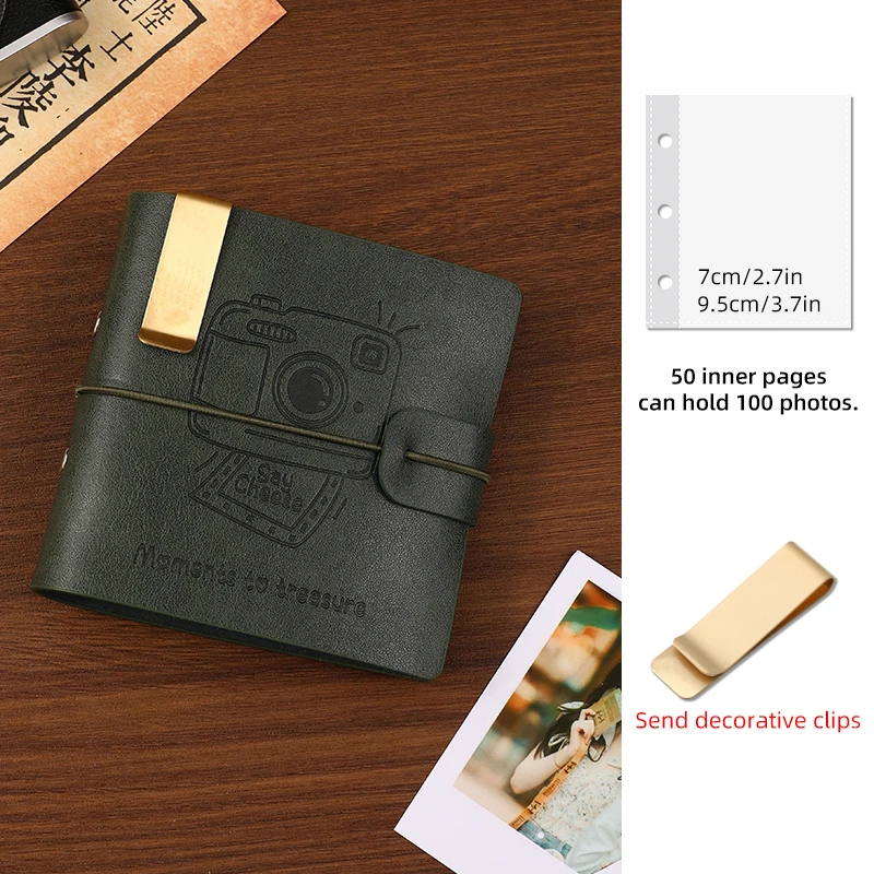 50 Seiten können 100 Fotos aufnehmen, PU-Einbandalbum, verschiebbare Tasche, Sternkarten-Sammlung, DIY-Display, mehrere Farben, Campus-Aufzeichnung – Detail 10