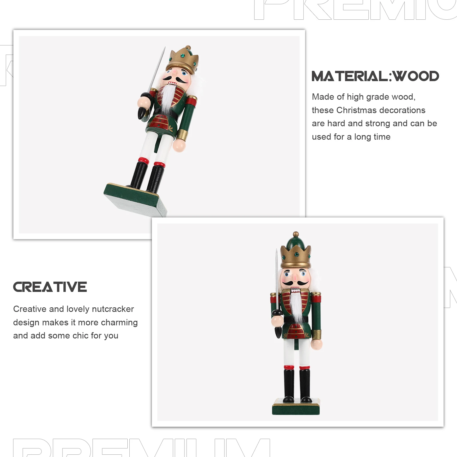 

Nutcracker Soldier Xmas Wooden Nutcracker Figure Christmas Desktop Decoration Vintage Home Holiday Ornament Xmas Table Ornament