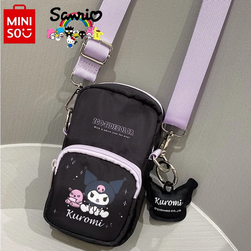 Miniso Sanrio 2024 New Women's Crossbody Bag Fashionable High Quality Girl Phone Bag Cartoon Versatile Girl Mini Storage Bag