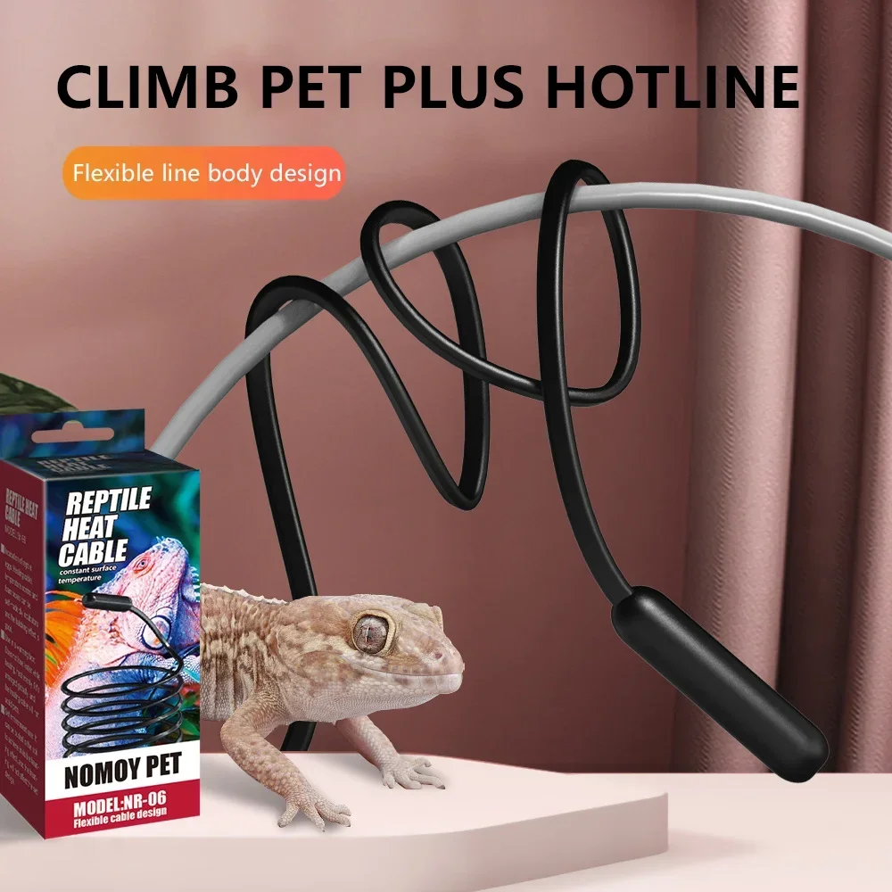 

Reptile Vivarium Heat Cable Waterproof Silicone Rubber Power Cord 15W/25W/50W EU Reptiles Breeding Box Bottom Warming Heating