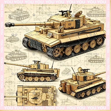 

Military WW2 Tiger I Heavy Tank Building Blocks KV-2 Panther Tanks Army Weapons Soldiers Bricks Kids Toys Children Birthday Gift