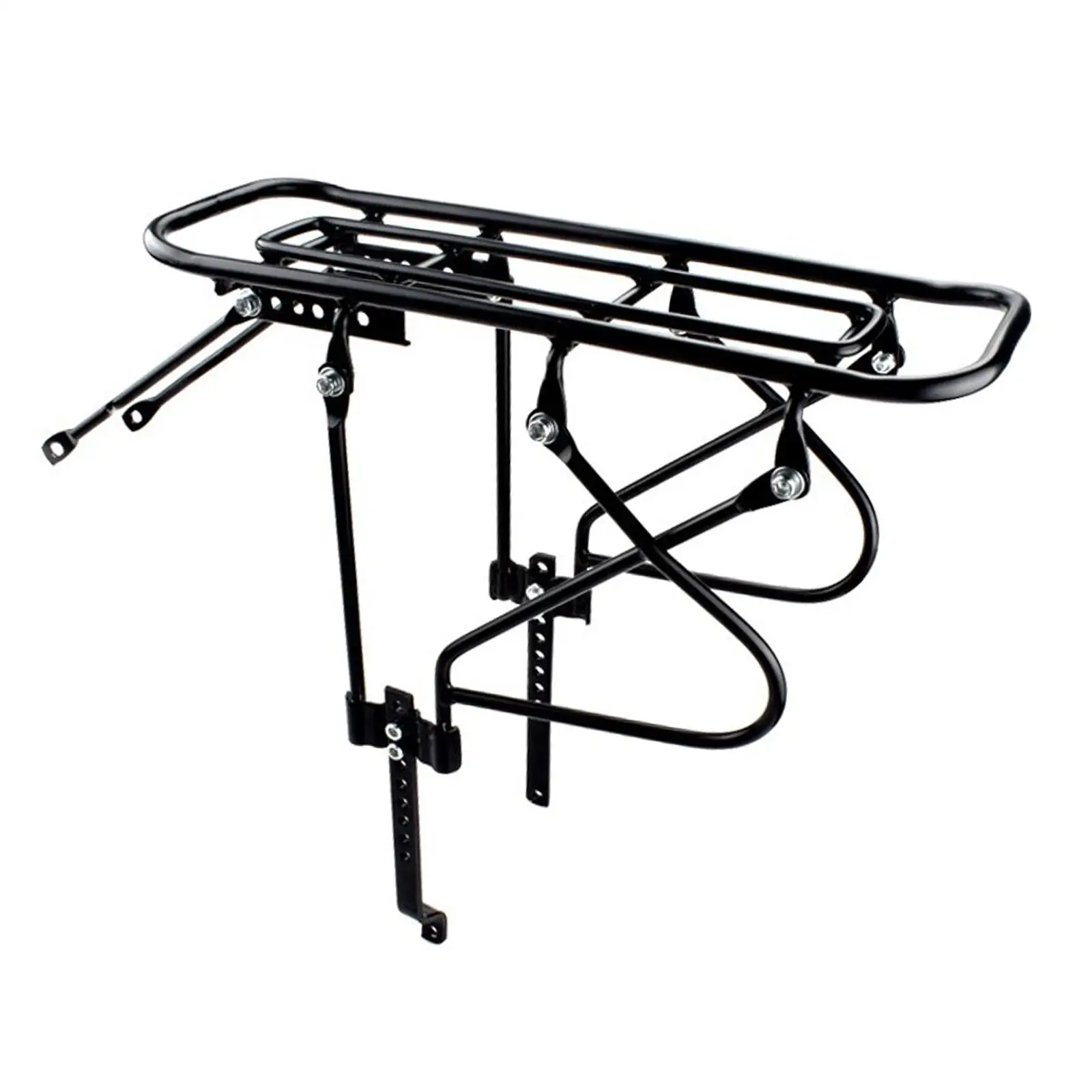 Bicycle Rear Rack Carrier Rack Holder Adjustable Rear Bicycle Black Seat Holder Luggage Cargo Carrier 200KG Capacity