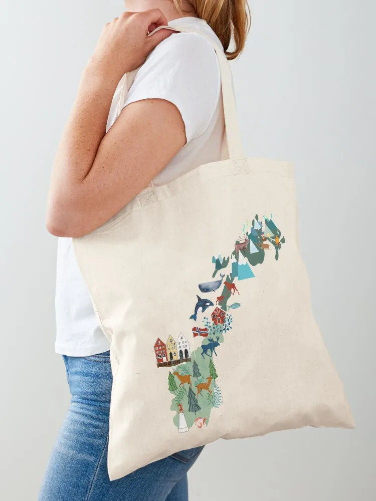 

Сумка-шоппер с логотипом, сувенир из Норвегии, большая, на заказ