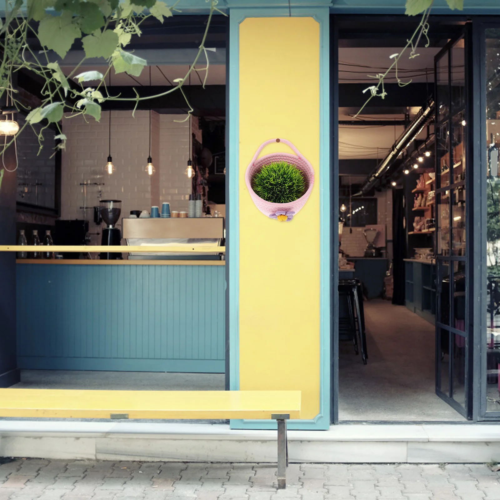 

1pc Woven Desktop Storage Basket Soft Cotton Rope Handmade Hanging Organizer For Sundries Holder Decorative Wall Basket Home