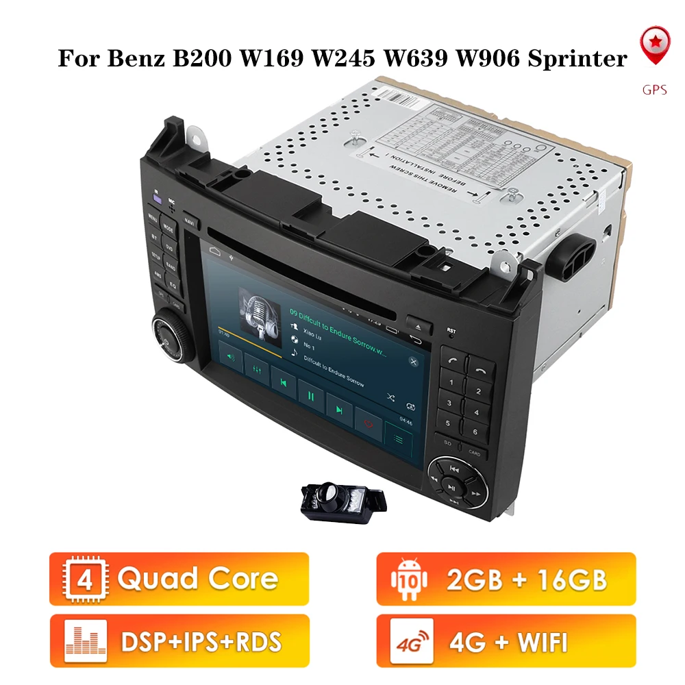 

Android 10 2din Auto Radio Auto Dvd Multimedia Voor Mercedes Benz B200 Een B Klasse W169 W245 Viano Vito W639 sprinter