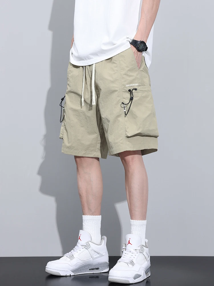 2024 Summer Thin Shorts for Men Cargo Pants Side Pockets Baggy Joggers Bermuda Knee Basketball Short Pant Male M-4XL