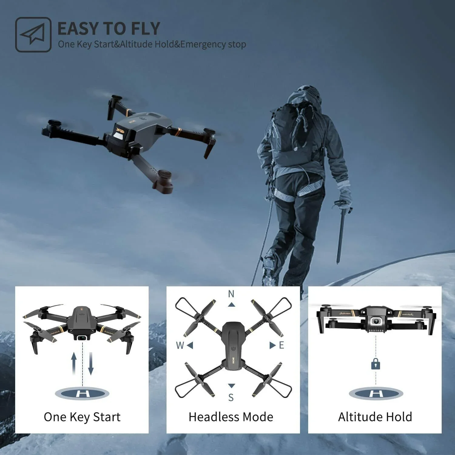 4DRC V4 RC Drone  4K 1080P HD Wide Angle Dual Camera WIFI FPV Drones Foldable Quadcopter Dron Helicopter Toys Gift